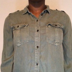 American Eagle Army Green Flannel